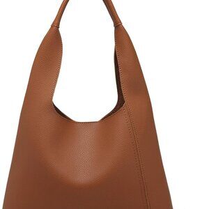 Slouchy Hobo Bags for Women, Shoulder Handbag Purse 2pcs Soft Tote Work Bag PU L